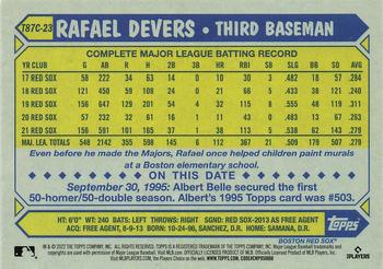 2022 Topps - 1987 Topps Baseball 35th Anniversary Chrome Silver Pack (Series One) #T87C-23 Rafael Devers Back