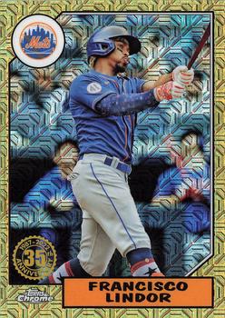 2022 Topps - 1987 Topps Baseball 35th Anniversary Chrome Silver Pack (Series One) #T87C-26 Francisco Lindor Front