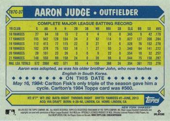 2022 Topps - 1987 Topps Baseball 35th Anniversary Chrome Silver Pack (Series One) #T87C-37 Aaron Judge Back