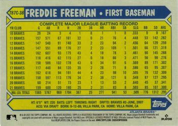 2022 Topps - 1987 Topps Baseball 35th Anniversary Chrome Silver Pack (Series One) #T87C-38 Freddie Freeman Back