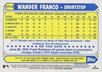 2022 Topps - 1987 Topps Baseball 35th Anniversary Chrome Silver Pack (Series One) #T87C-58 Wander Franco Back