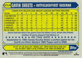 2022 Topps - 1987 Topps Baseball 35th Anniversary Chrome Silver Pack (Series One) #T87C-65 Gavin Sheets Back