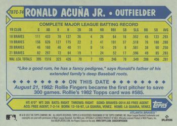 2022 Topps - 1987 Topps Baseball 35th Anniversary Chrome Silver Pack (Series One) #T87C-74 Ronald Acuña Jr. Back