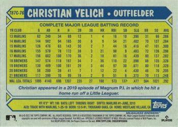 2022 Topps - 1987 Topps Baseball 35th Anniversary Chrome Silver Pack (Series One) #T87C-76 Christian Yelich Back