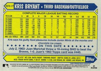 2022 Topps - 1987 Topps Baseball 35th Anniversary Chrome Silver Pack (Series One) #T87C-77 Kris Bryant Back