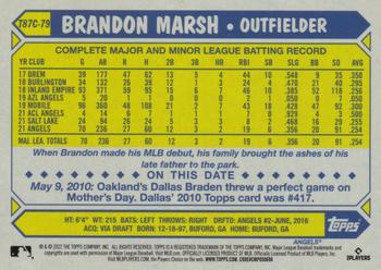 2022 Topps - 1987 Topps Baseball 35th Anniversary Chrome Silver Pack (Series One) #T87C-79 Brandon Marsh Back