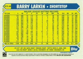 2022 Topps - 1987 Topps Baseball 35th Anniversary Chrome Silver Pack (Series One) #T87C-84 Barry Larkin Back