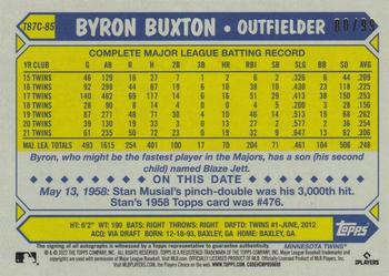 2022 Topps - 1987 Topps Baseball 35th Anniversary Chrome Silver Pack Autographs (Series One) #T87C-85 Byron Buxton Back