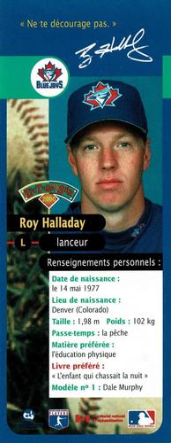 2000 Hit the Books Bookmarks Toronto Blue Jays #NNO Roy Halladay Back