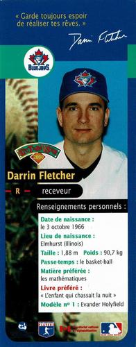2000 Hit the Books Bookmarks Toronto Blue Jays #NNO Darrin Fletcher Back