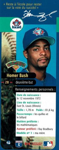 2000 Hit the Books Bookmarks Toronto Blue Jays #NNO Homer Bush Back