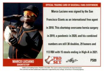 2021 Pro Set #PS09 Marco Luciano Back