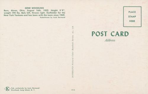 1953-55 Dormand Postcards #118 Gene Woodling Back