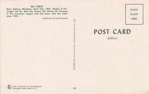 1953-55 Dormand Postcards #121 Billy Pierce Back