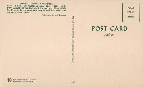 1953-55 Dormand Postcards #122 Chico Carrasquel Back