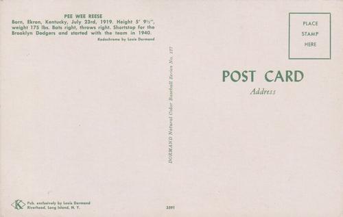 1953-55 Dormand Postcards #127 Pee Wee Reese Back
