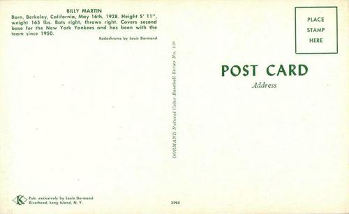 1953-55 Dormand Postcards #130 Billy Martin Back