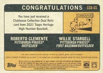 2021 Topps Heritage - Clubhouse Collection Dual Relics High Number #CCD-CS Willie Stargell / Roberto Clemente Back