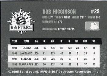 1994 SplitSecond Arizona Fall League #NNO Bob Higginson Back