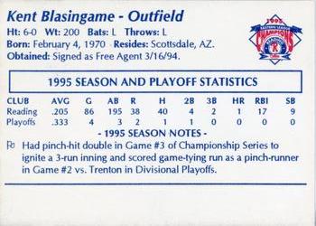 1995 Reading Phillies Eastern League Champions #NNO Kent Blasingame Back
