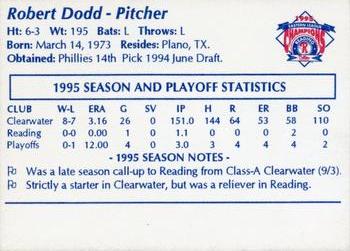 1995 Reading Phillies Eastern League Champions #NNO Robert Dodd Back