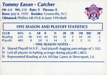 1995 Reading Phillies Eastern League Champions #NNO Tommy Eason Back