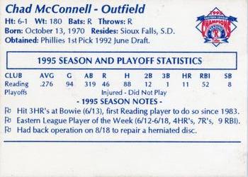 1995 Reading Phillies Eastern League Champions #NNO Chad McConnell Back