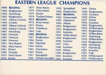 1995 Reading Phillies Eastern League Champions #NNO Trophy Card Back