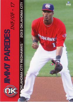 2013 Brandt Oklahoma City RedHawks #19 Jimmy Paredes Front