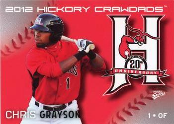 2012 MultiAd Hickory Crawdads #2 Chris Grayson Front