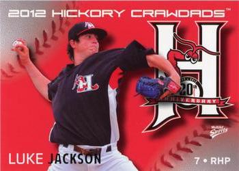 2012 MultiAd Hickory Crawdads #7 Luke Jackson Front