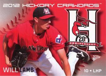 2012 MultiAd Hickory Crawdads #11 Will Lamb Front
