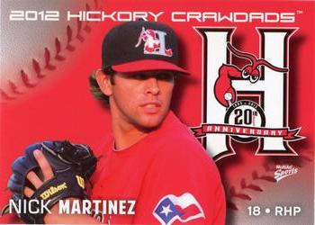 2012 MultiAd Hickory Crawdads #17 Nick Martinez Front