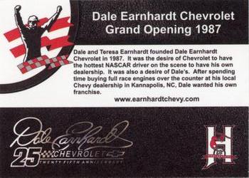 2012 MultiAd Hickory Crawdads #NNO Dale Earnhardt Chevrolet Grand Opening 1987 Back