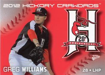 2012 MultiAd Hickory Crawdads #26 Greg Williams Front