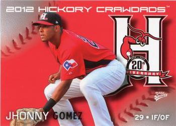 2012 MultiAd Hickory Crawdads #27 Jhonny Gomez Front