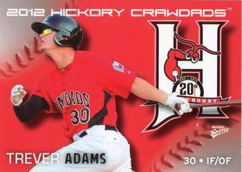 2012 MultiAd Hickory Crawdads #28 Trever Adams Front