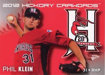 2012 MultiAd Hickory Crawdads #29 Phil Klein Front