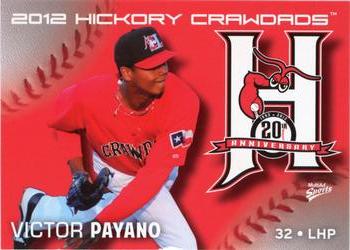 2012 MultiAd Hickory Crawdads #30 Victor Payano Front