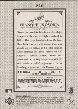2005 Upper Deck Update - 2005 UD Origins Update Old Judge Red #226 Franquelis Osoria Back