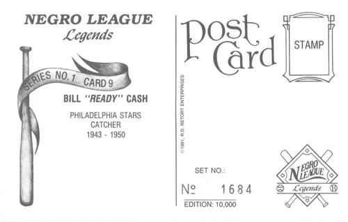 1991 R.D. Retort Enterprises Negro League Legends, Series 1 #9 Bill 