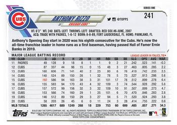 2021 Topps - 70th Anniversary Celebration #241 Anthony Rizzo Back