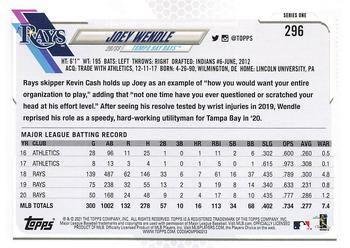 2021 Topps - 70th Anniversary Celebration #296 Joey Wendle Back