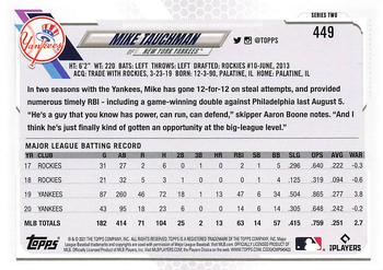 2021 Topps - 70th Anniversary Celebration #449 Mike Tauchman Back