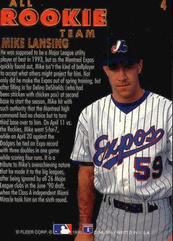 1993 Ultra - All-Rookies #4 Mike Lansing Back