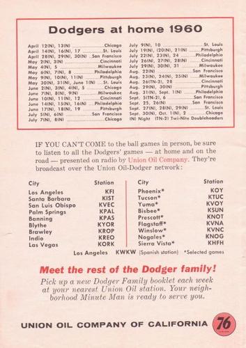 1960 Union Oil 76 Meet The Dodger Family Booklets #NNO Gil Hodges Back