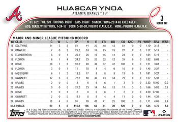 2022 Topps 1st Edition #3 Huascar Ynoa Back