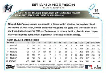 2022 Topps 1st Edition #19 Brian Anderson Back