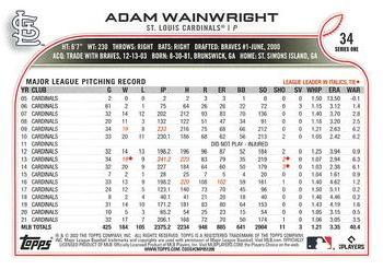 2022 Topps 1st Edition #34 Adam Wainwright Back