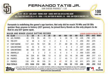 2022 Topps 1st Edition #100 Fernando Tatis Jr. Back